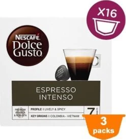 Nescafé Dolce Gusto Espresso Intenso Cups - 3 X 16 Stuks -Koffie Benodigdheden Korting 1082x1200