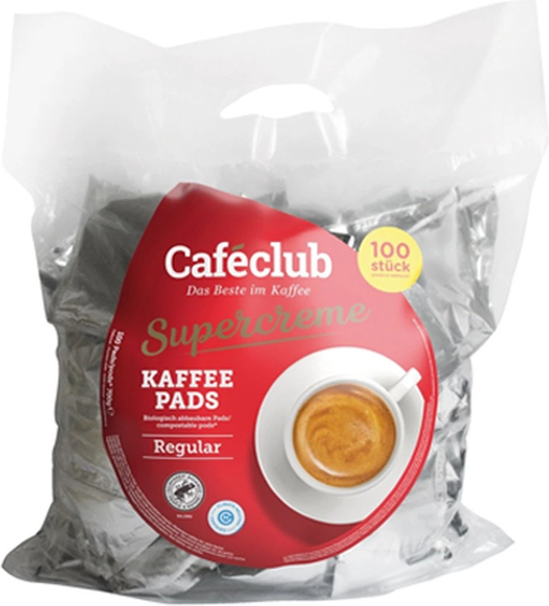 Caféclub - Supercreme Koffiepads Regular - 100 Pads 1 Caféclub - Supercreme Koffiepads Regular - 100 Pads