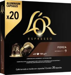 L'OR Espresso Forza Koffiecups - Intensiteit 9/12 - 10 X 20 Capsules -Koffie Benodigdheden Korting 1129x1200 1