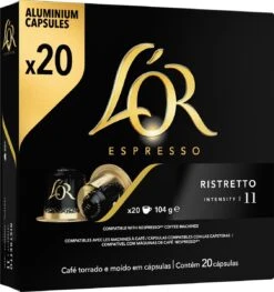 L'OR Espresso Ristretto Koffiecups - Intensiteit 11/12 - 10 X 20 Capsules -Koffie Benodigdheden Korting 1129x1200