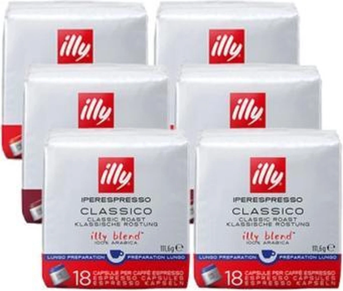 Illy - Iperespresso Koffie Home Classico Lungo 6 X 18 Capsules 1 Illy - Iperespresso Koffie Home Classico Lungo 6 X 18 Capsules