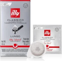 Illy - E.S.E. Servings Classico Lungo 12 X 18 Stuks -Koffie Benodigdheden Korting 1200x1182 2