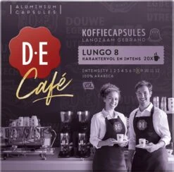 Douwe Egberts D.E Café Lungo Koffiecups - Intesiteit 8/12 - 10 X 20 Capsules -Koffie Benodigdheden Korting 1200x1185