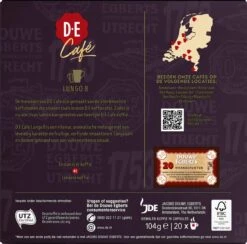 Douwe Egberts D.E Café Lungo Koffiecups - Intesiteit 8/12 - 10 X 20 Capsules -Koffie Benodigdheden Korting 1200x1186 4