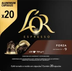 L'OR Espresso Forza Koffiecups - Intensiteit 9/12 - 10 X 20 Capsules -Koffie Benodigdheden Korting 1200x1187 2
