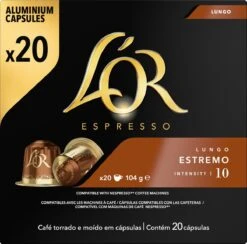 L'OR Lungo Estremo (10) - 10 X 20 Koffiecups -Koffie Benodigdheden Korting 1200x1187 4