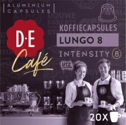Douwe Egberts D.E Café Lungo Koffiecups - Intesiteit 8/12 - 10 X 20 Capsules -Koffie Benodigdheden Korting 1200x1189 2