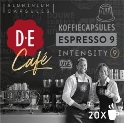 Douwe Egberts D.E Café Espresso Koffiecups - Intensiteit 9/12 - 10 X 20 Capsules -Koffie Benodigdheden Korting 1200x1190