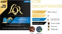 L'OR Espresso Decaffeinato (6) - 10 X 20 Koffiecups -Koffie Benodigdheden Korting 1200x656 2