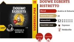 Douwe Egberts Espresso Ristretto (12) - 10 X 20 Koffiecups -Koffie Benodigdheden Korting 1200x681