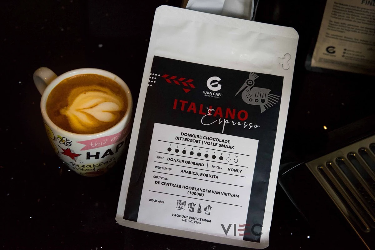 Italiano Espresso Honey Process Vietnamese Koffiebonen Aanbieding 250g GAIA Cafe 9 Italiano Espresso Honey Process Vietnamese Koffiebonen Aanbieding 250g GAIA Cafe - Afbeelding 9