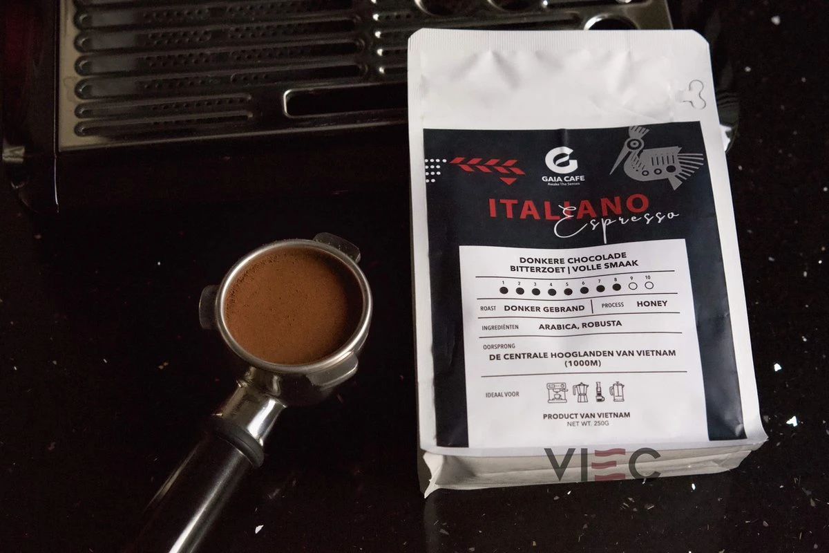 Italiano Espresso Honey Process Vietnamese Koffiebonen Aanbieding 250g GAIA Cafe 5 Italiano Espresso Honey Process Vietnamese Koffiebonen Aanbieding 250g GAIA Cafe - Afbeelding 5