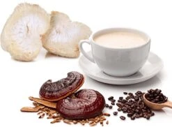 ToshiFarm Lion's Mane En Reishi Koffie - 250 Gram - Biologisch & Fair Trade - Verbetering In Concentratievermogen En Leervermogen - Filterkoffie Met Paddenstoel -Koffie Benodigdheden Korting 1200x884