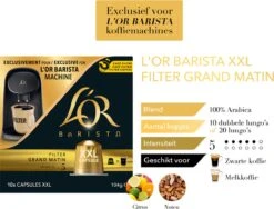 L'OR BARISTA XXL Filter Grand Matin (5) - 5 X 10 Koffiecups -Koffie Benodigdheden Korting 1200x913