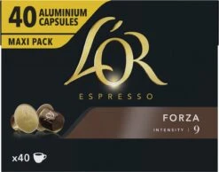 L'OR Espresso Forza Koffiecups - Intensiteit 9/12 - 4 X 40 Capsules 9 L'OR Espresso Forza Koffiecups - Intensiteit 9/12 - 4 X 40 Capsules -Koffie Benodigdheden Korting 1200x942 1