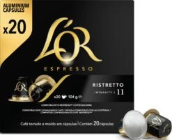 L'OR Espresso Ristretto Koffiecups - Intensiteit 11/12 - 10 X 20 Capsules -Koffie Benodigdheden Korting 1200x975