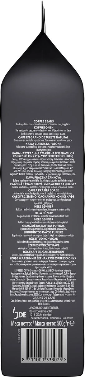 L'OR Espresso Onyx Koffiebonen (12) - 4 X 500 Gram 4 L'OR Espresso Onyx Koffiebonen (12) - 4 X 500 Gram - Afbeelding 4