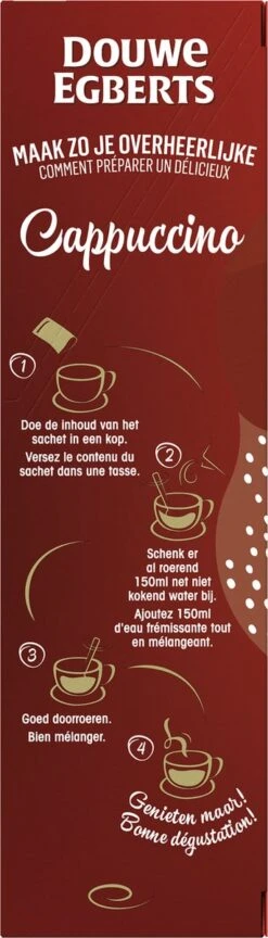 Douwe Egberts Verwenkoffie Cappuccino Oploskoffie - 5 X 10 Zakjes -Koffie Benodigdheden Korting 343x1200