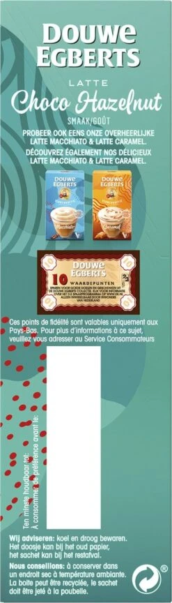 Douwe Egberts Latte Choco Hazelnut Oploskoffie - 5/9 Intensiteit - 5 X 8 Zakjes -Koffie Benodigdheden Korting 343x1200 4