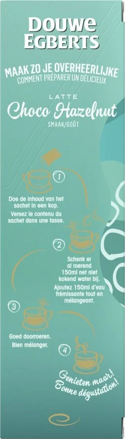 Douwe Egberts Latte Choco Hazelnut Oploskoffie - 5/9 Intensiteit - 5 X 8 Zakjes -Koffie Benodigdheden Korting 343x1200 5