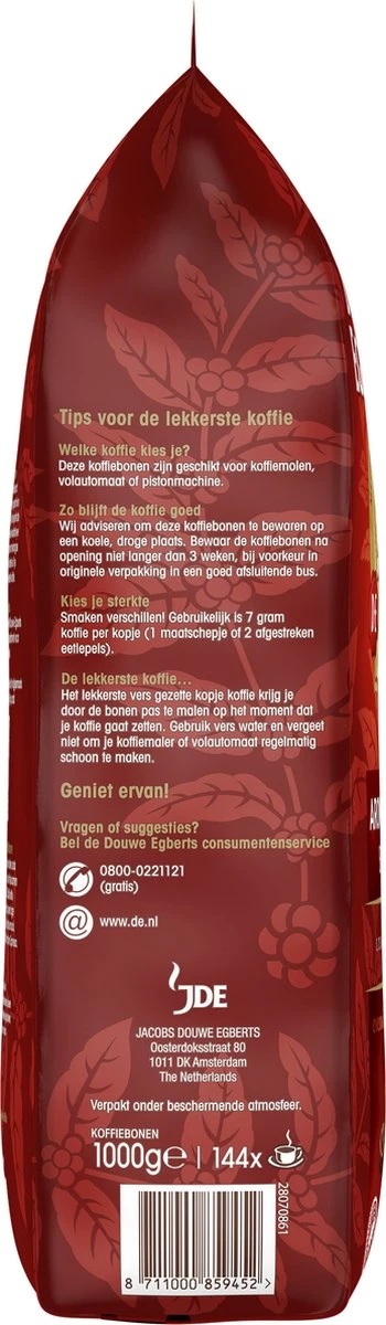 Douwe Egberts Aroma Rood Koffiebonen - 4 X 1000 Gram - Extra Grote Verpakking 8 Douwe Egberts Aroma Rood Koffiebonen - 4 X 1000 Gram - Extra Grote Verpakking - Afbeelding 8