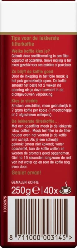 Douwe Egberts Aroma Rood Filterkoffie - 24 X 250 Gram -Koffie Benodigdheden Korting 373x1200