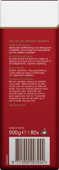 Douwe Egberts Aroma Rood Filterkoffie - 6 X 500 Gram -Koffie Benodigdheden Korting 420x1200 4