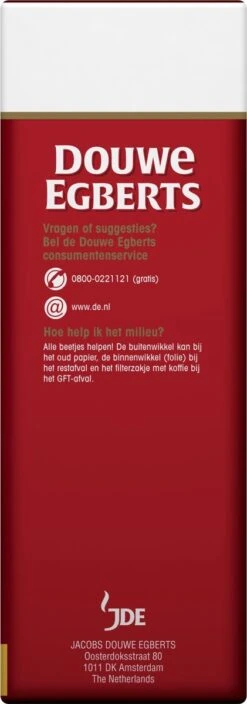 Douwe Egberts Aroma Rood Grove Maling Filterkoffie - 6 X 500 Gram -Koffie Benodigdheden Korting 421x1200 1