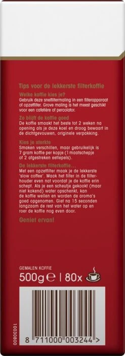 Douwe Egberts Aroma Rood Filterkoffie - 15 X 500 Gram -Koffie Benodigdheden Korting 421x1200 2