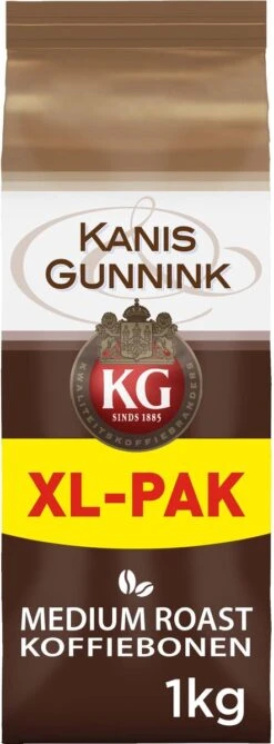 Kanis & Gunnink Medium Roast Koffiebonen - 4 X 1000 Gram - Voordeelverpakking -Koffie Benodigdheden Korting 443x1200