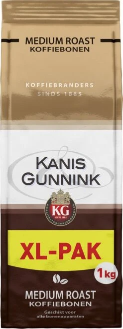 Kanis & Gunnink Medium Roast Koffiebonen - 4 X 1000 Gram - Voordeelverpakking -Koffie Benodigdheden Korting 451x1200