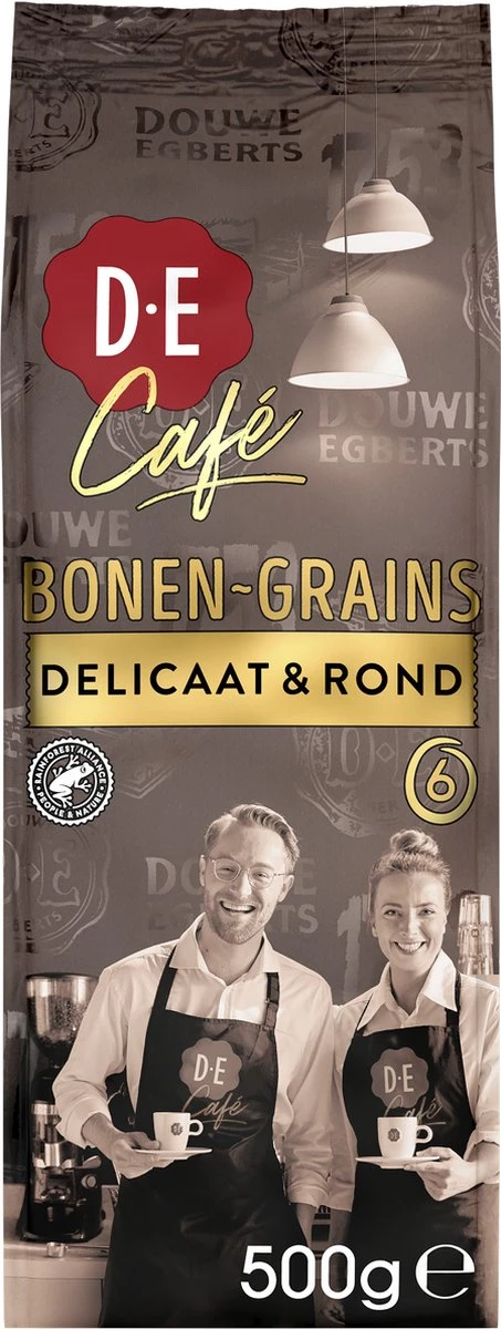 Douwe Egberts D.E Café Delicaat Rond Koffiebonen - Intensiteit 5/9 - 4 X 500 Gram 2 Douwe Egberts D.E Café Delicaat Rond Koffiebonen - Intensiteit 5/9 - 4 X 500 Gram - Afbeelding 2