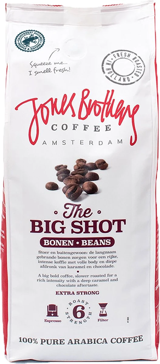 Jones Brothers Coffee The Big Shot Koffiebonen - 6 X 500 Gram 1 Jones Brothers Coffee The Big Shot Koffiebonen - 6 X 500 Gram