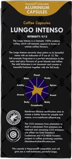 Gran Maestro Italiano - Lungo Intenso - Koffiecups - Nespresso Compatibel Capsules - Krachtige Smaak - 6 X 20 Cups -Koffie Benodigdheden Korting 547x1200