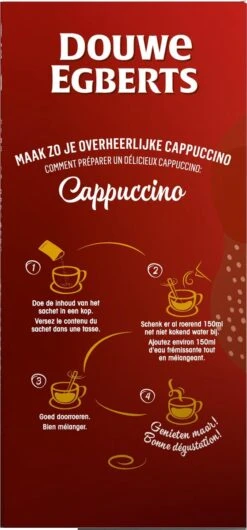 Douwe Egberts Verwenkoffie Cappuccino Oploskoffie - 5 X 10 Zakjes -Koffie Benodigdheden Korting 559x1200