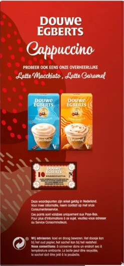 Douwe Egberts Verwenkoffie Cappuccino Oploskoffie - 5 X 10 Zakjes -Koffie Benodigdheden Korting 560x1200 1
