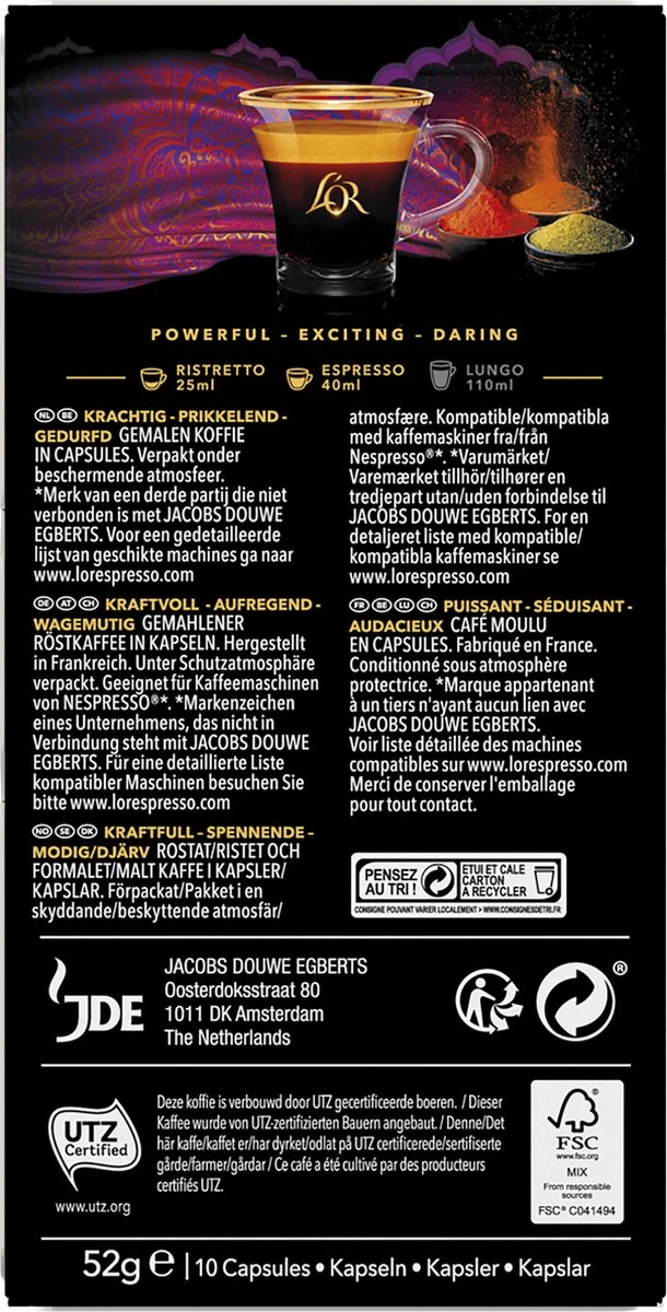 L'OR Espresso Origins India (10) - 10 X 10 Koffiecups 2 L'OR Espresso Origins India (10) - 10 X 10 Koffiecups - Afbeelding 2