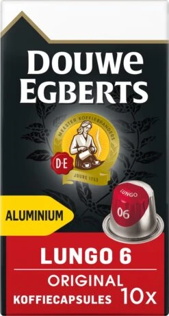 Douwe Egberts Lungo Original Koffiecups - Intensiteit 6/12 - 10 X 10 Capsules -Koffie Benodigdheden Korting 643x1200