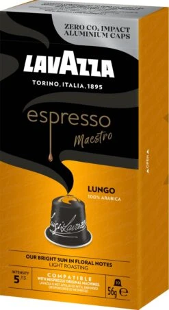 Lavazza Espresso Lungo - Aluminium Nespresso Capsules - 10 Stuks -Koffie Benodigdheden Korting 656x1200 1