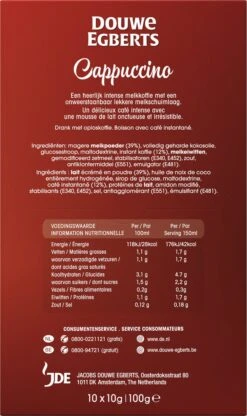 Douwe Egberts Verwenkoffie Cappuccino Oploskoffie - 5 X 10 Zakjes -Koffie Benodigdheden Korting 713x1200 1