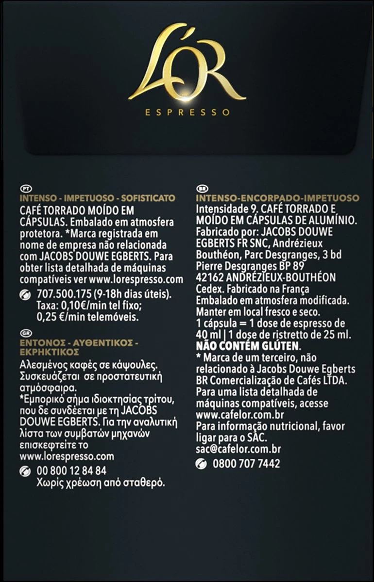 L'OR Espresso Forza Koffiecups - Intensiteit 9/12 - 4 X 40 Capsules 6 L'OR Espresso Forza Koffiecups - Intensiteit 9/12 - 4 X 40 Capsules - Afbeelding 6