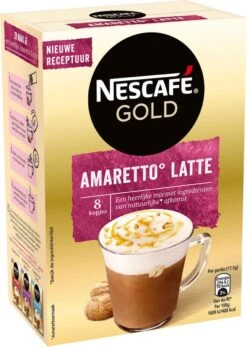 Nescafé Gold Amaretto Latte Oploskoffie - 6 Doosjes à 8 Zakjes -Koffie Benodigdheden Korting 855x1200 4