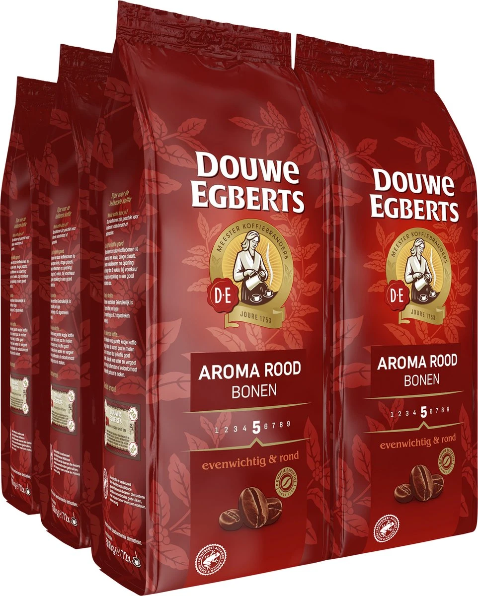 Douwe Egberts Aroma Rood Koffiebonen - 6 X 500 Gram 2 Douwe Egberts Aroma Rood Koffiebonen - 6 X 500 Gram - Afbeelding 2